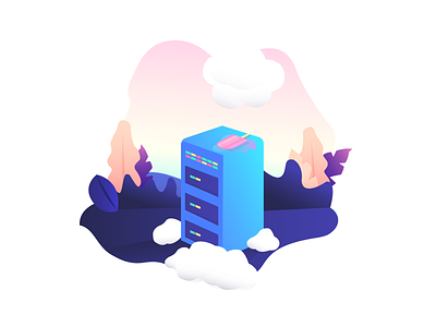 Cloud & On-Prem Comparison 2d art cloud colours comparison design flat gradient identity illustration isometric nature page server vector