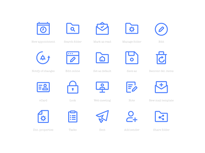 Blue iconset app calendar card design document edit folder icon icons iconset interface lock mail meeting trash ui user ux vector web