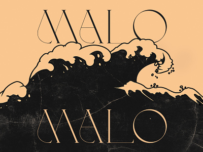 The wave bichro black gold illu illustration illustrator marbling ocean sea storm texture typeface typography wave