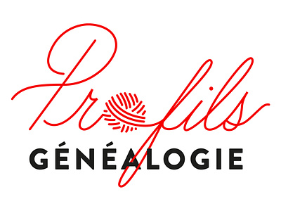 Profils Généalogie - logo branding fil rouge genealogist graphic design illustrator logo type typography