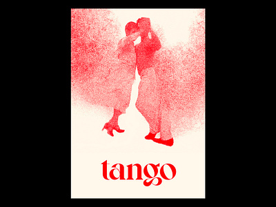Tango bitmap couple dance dancing dots graphic design noise poster print red tango type typography