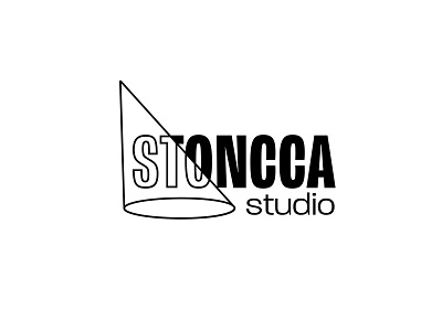 Stoncca studio black brand brandesign font graphic design light logo logotype music production company scene stage theatre typography visual identity white