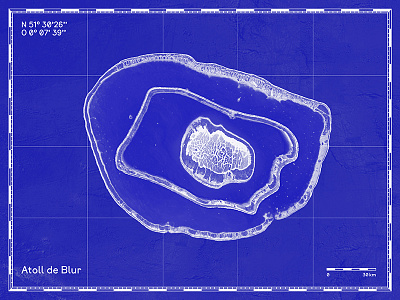 L'atoll de Blur blue island map podcast radio type typeface typography