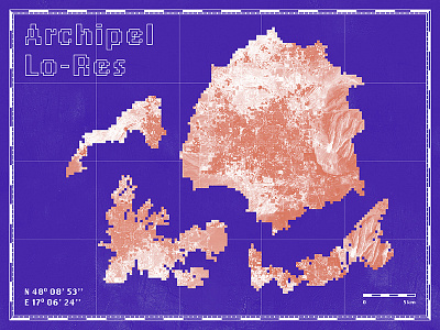 Archipel Lo Res design font illustration island map ocean podcast purple radio type typeface typography