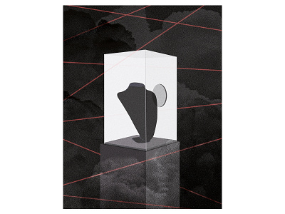 the break-in bitmap black break in design disappearance illu illustration laser necklace poster red