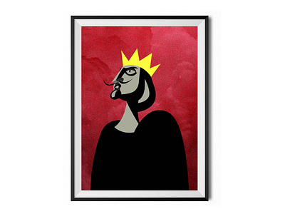 le Roi et l'Oiseau cinema crown film illustration king movie portrait print red