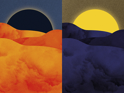 Desert day desert illu illustration illustration digital illustrator moon night pixels print sun