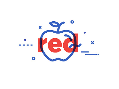 Red apple colors illustration overlay red typography vector