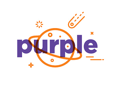 Purple overlay planet purple typography vector
