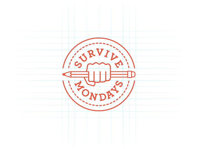 Survive Mondays Branding brand identity line art illustration logo vector