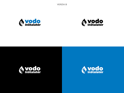 Vodoinstalater - logo for plumber blue branding logo plumber plumbing water