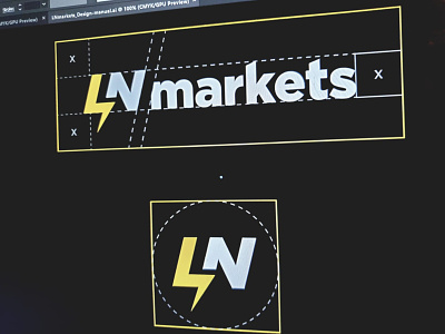 LNmarkets.com - Bitcoin trading platform build on Lightning Net. bitcoin bitcoin logo lightning lightning network lnmarkets logo logo design