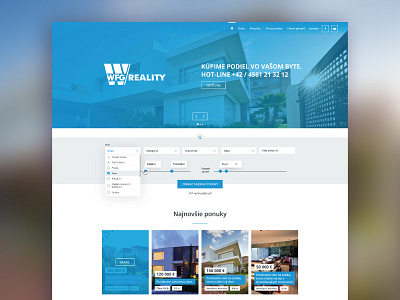 WFGreality.sk - rejected design variant blue hero image modern reality reality website webdesign