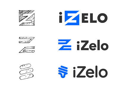 iZelo logo - sketch to design electric electro electronics logo sketch