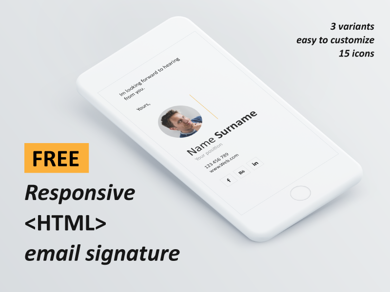 Download Free Responsive Html Email Signature By Andrej Cibik On Dribbble