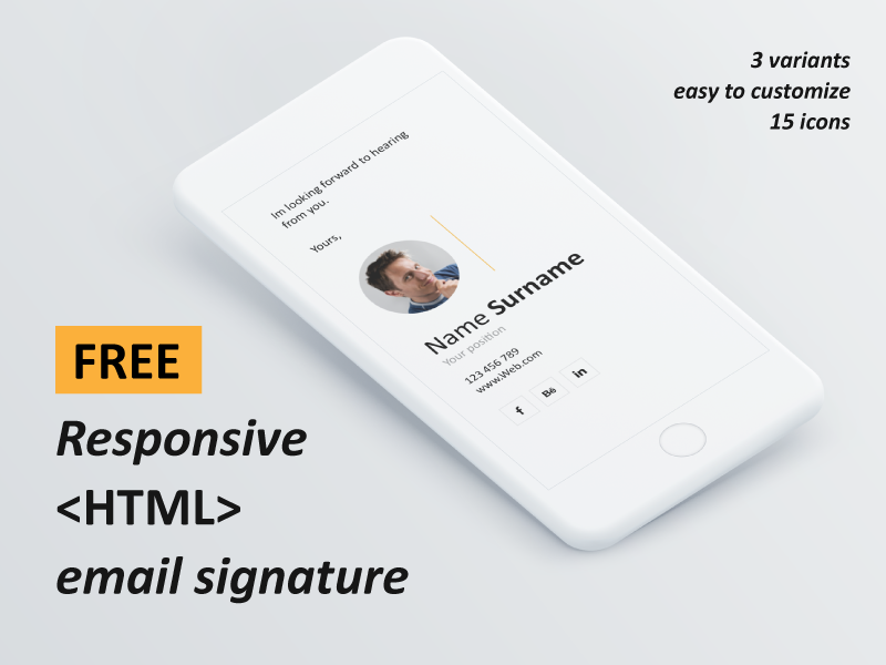 Free Responsive Html Email Signature By Andrej Cibik On Dribbble