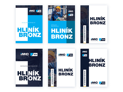 Hlinik.sk - Title page variants. blue catalog catalogue industrial print typography variants