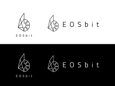 EOSbit logo merge. combination design icon line line logo logo mashup merge