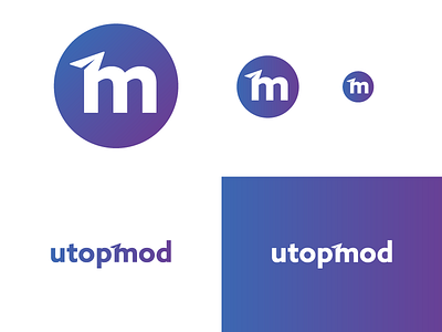 UtopMod - Logo for telegram chat bot gradient logo minimal purple telegram utopian