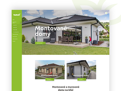 Homepage for seller of prefabricated ecological homes. eco ecological ecology green houses houses website housing real estate web website