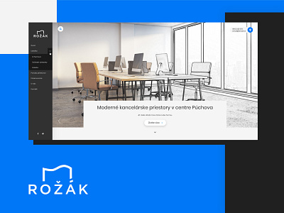 Rozak.sk - multifunctional building presentation architecture blue building geometric modern web website