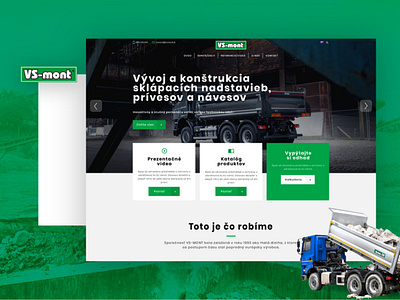 VSmont.sk - website for tipping body manfucaturers green heavy machinery website machinery website manufacturing manufacturing website tipping body wordpress