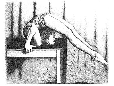 Contortion circus contortion drawing illustration stipple