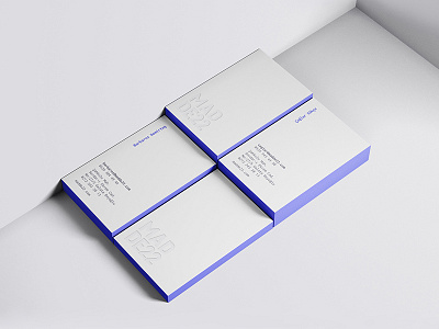 Madde 22 Business Cards blue branding busines card design development agency logo minimal white