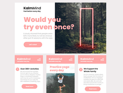 #024 UI challenge - Mindfulness App concept app web design app website design mobile app design ui ux