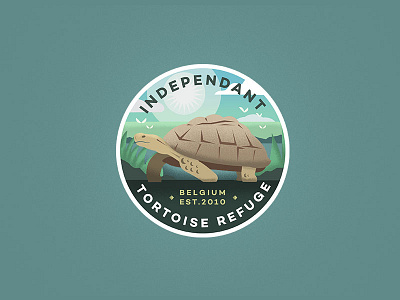 Tortoise Refuge Badge badge logo reptile tortoise turtle vector