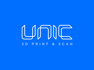 UNIC - 3d print & scan. 3d branding corporate design graphic design logo tech typography vector