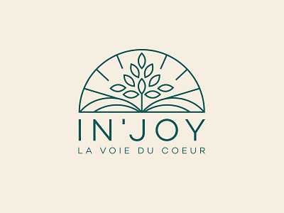 Injoy logo branding design font leaf logo logotype mindfulness plant therapy typography vector
