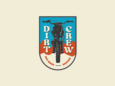 DIRT CREW logo badge branding design dirtbike graphic design illustration logo moto motocycle typography vector
