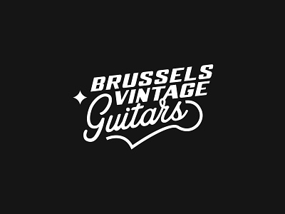 Brussels Vintage Guitars Final Logo branding brussels design graphic design guitar guitars illustration logo music script typography vector vintage