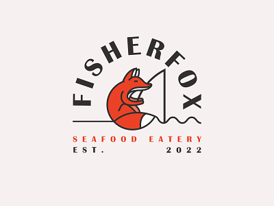 Fisherfox logo. branding design fisher fox graphic design illustration logo seafood typography vector
