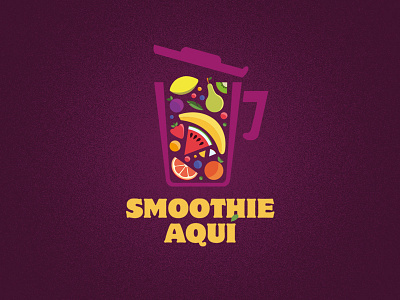 Smoothie Aqui logo banana bar fruits lemon logo orange smoothie vector