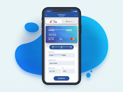 Daily UI Challenge :: 002 - Credit card checkout blue checkout credit card dailyui design ecommerce figma form payment payments paypal purple react ui