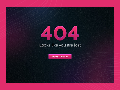 Daily UI Challenge :: 008 - 404 page 404 acid error home landing page pink screen space ui