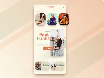Daily UI Challenge :: 012 - E-Commerce Shop clothes design ecommerce figma shop shopping ui vintage woman