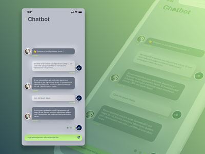 Daily UI Challenge :: 013 - Chatbox bot chat chatbot figma green grey ios ui