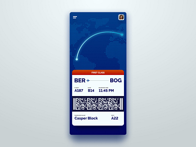 Daily UI Challenge :: 024 - Boarding Pass android app blue bording pass dailyui flight ios mobile plane ui