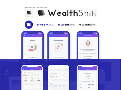 Mobile Banking App - WealthSmith app banking app branding digital banking illustration logo mobile app design