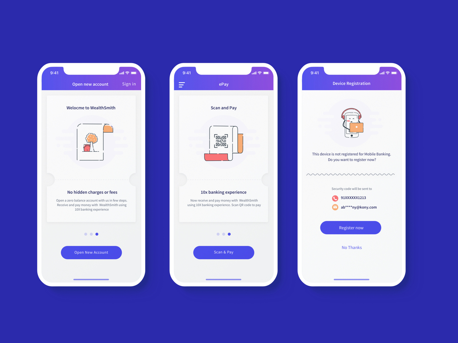 banking app illustrations by Har Ram Mohammad Singh on Dribbble