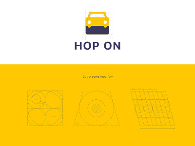 HOP ON - Car Pooling App appconcept carpool design goldenratio hopon hopon logodesignchallenge mobileappdesign