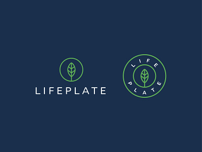 LifePlate badge blue branding food green health healthy icon leaf life logo plate