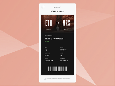 Daily UI - #024 - Boarding Pass dailyui