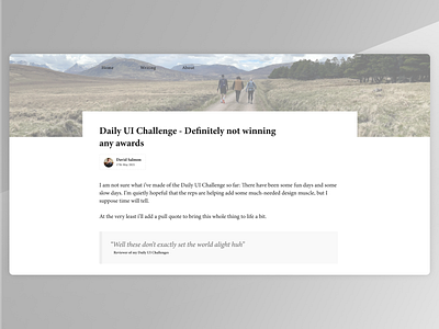 Daily UI - #035 - Blog Post dailyui