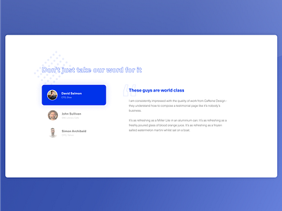 Daily UI - #039 - Testimonials dailyui