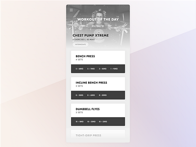 Daily UI - #062 - Workout of the day dailyui