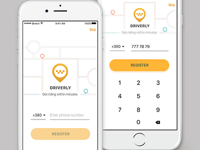 Taxi registration screen ios mobile taxi ui